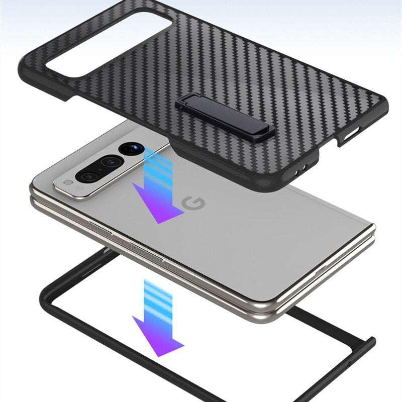 Slim Carbon Fiber pattern Cover For Google Pixel Fold - Odin case