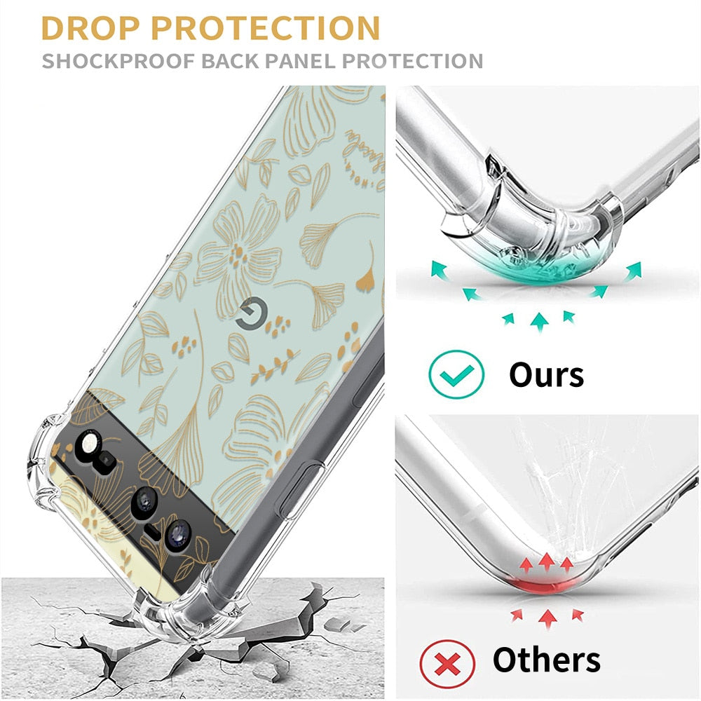 Flower Leaf Transparent Phone Case for Google Pixel 7 Pro - Odin case