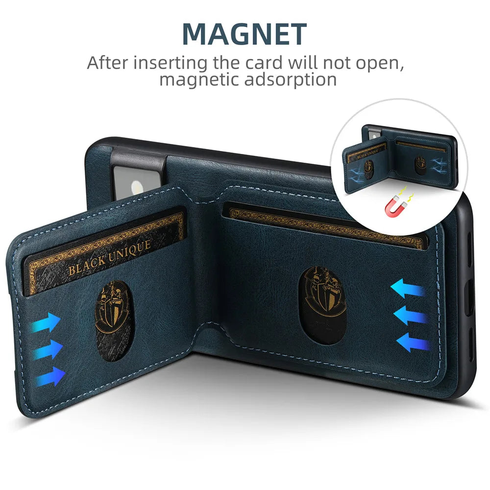 Leather Wallet Case with Card Holder for Google Pixel 8 Series - Odin case