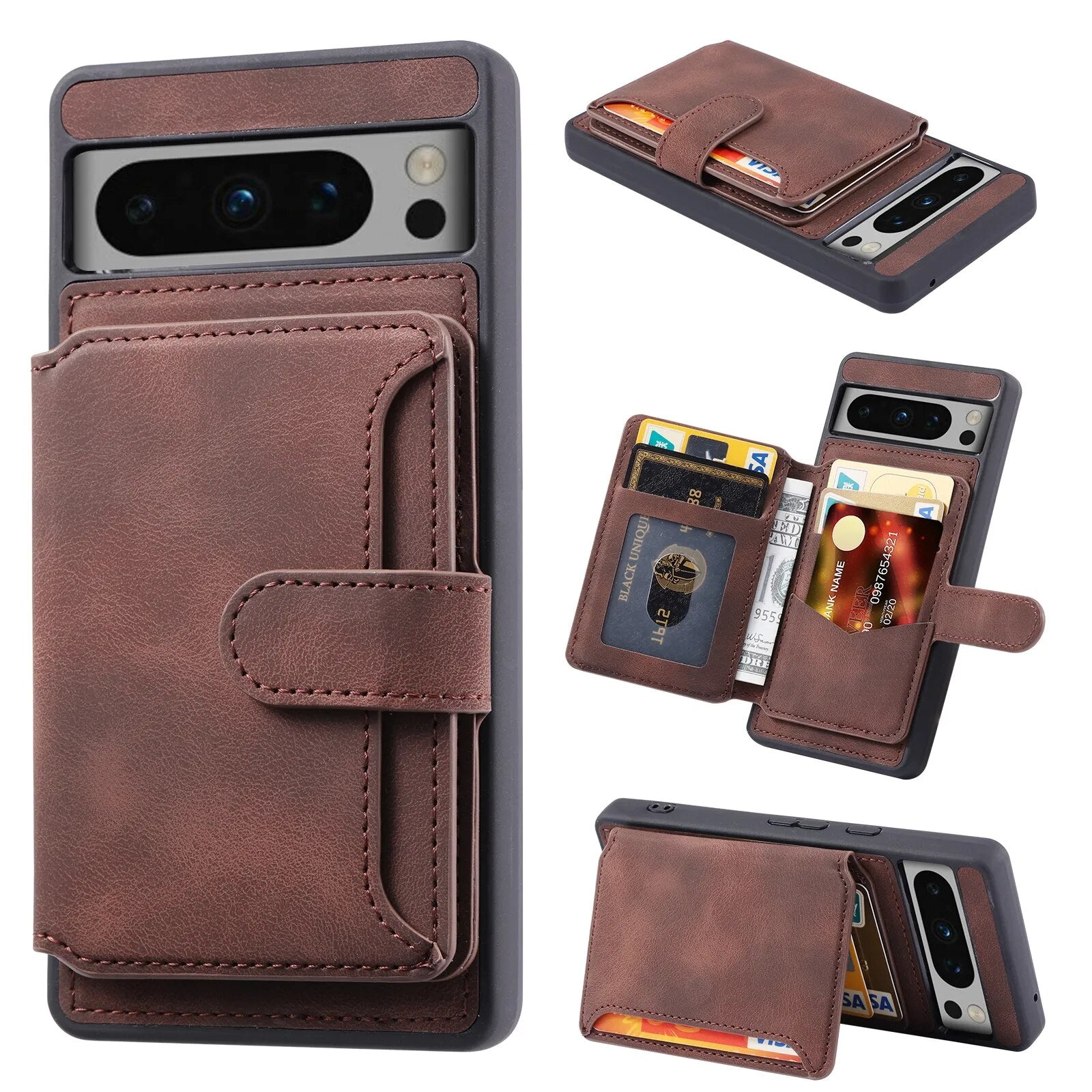 Shockproof Leather Wallet Case For Google Pixel 8 Series - Odin case