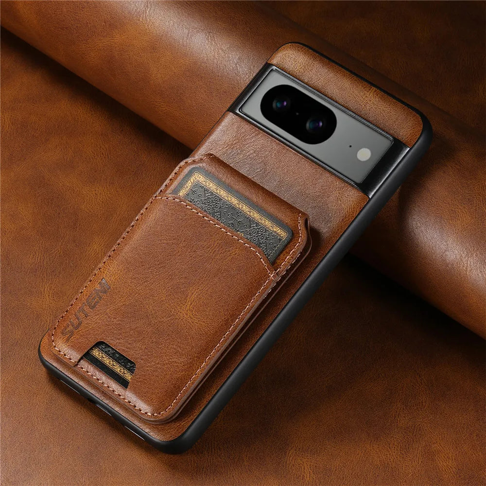 Leather Wallet Case with Card Holder for Google Pixel 8 Series - Odin case