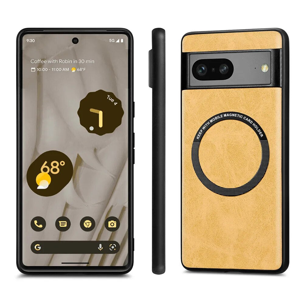 Magnetic Leather Wireless Charging Case For Google Pixel 8 Series - Odin case