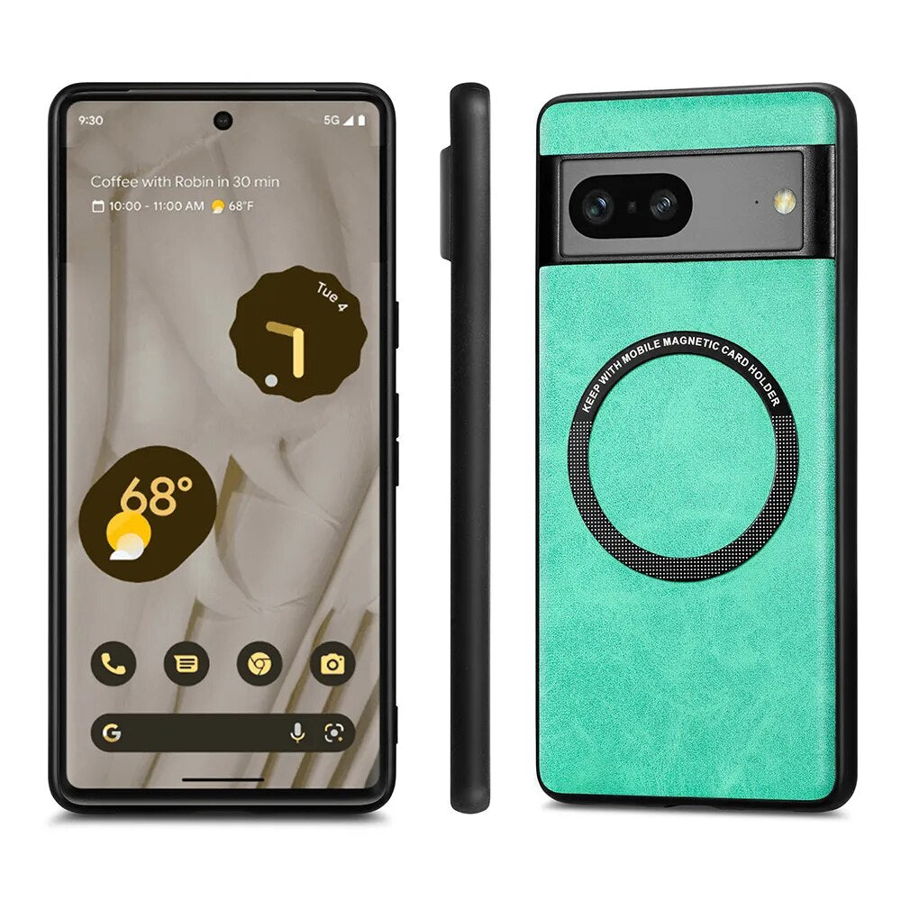 Magnetic Leather Wireless Charging Case For Google Pixel 8 Series - Odin case