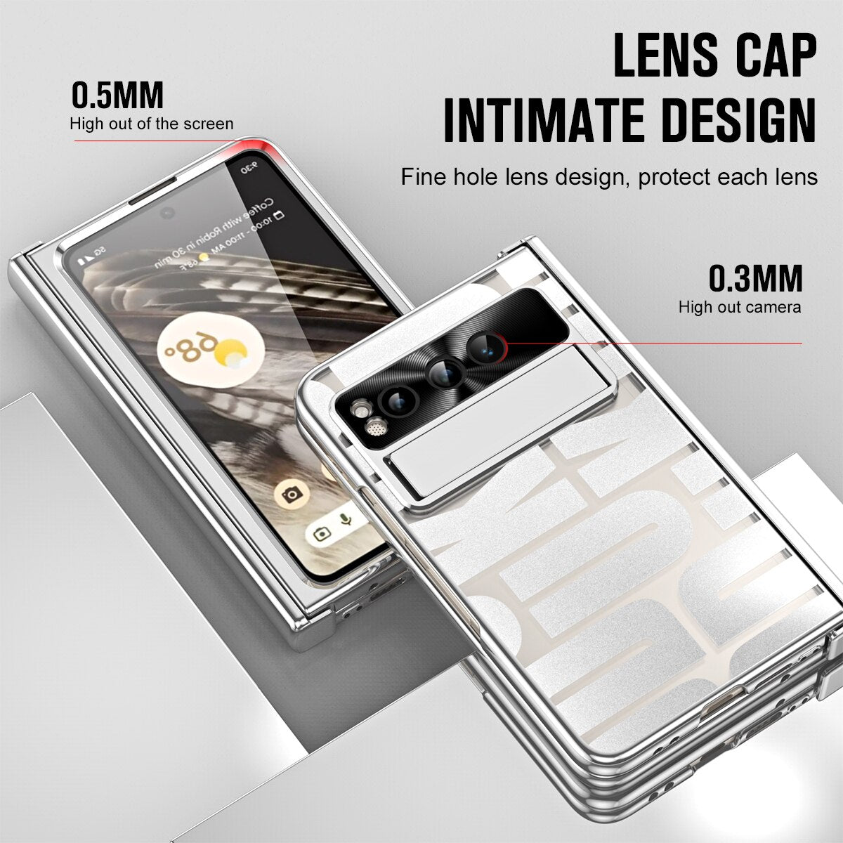 Luxury Silver Google Pixel Fold Case - Odin case