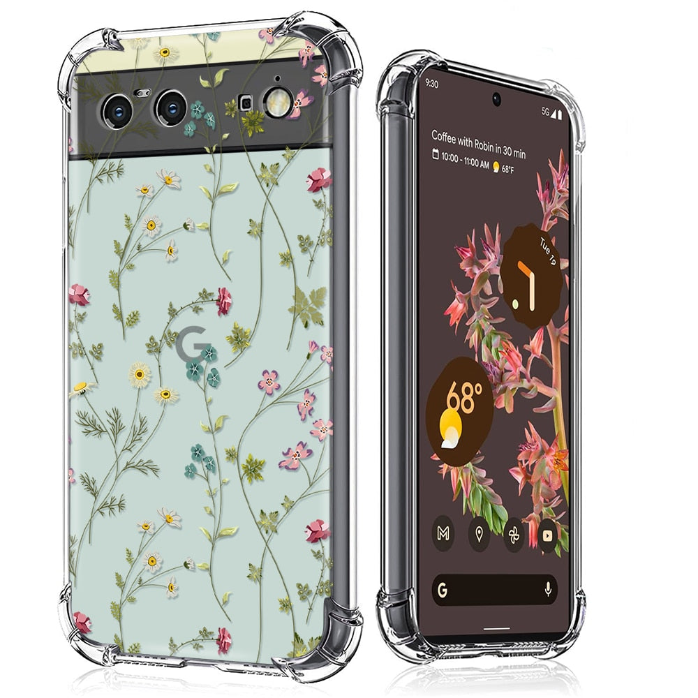 Flower Leaf Transparent Phone Case for Google Pixel 7 Pro - Odin case