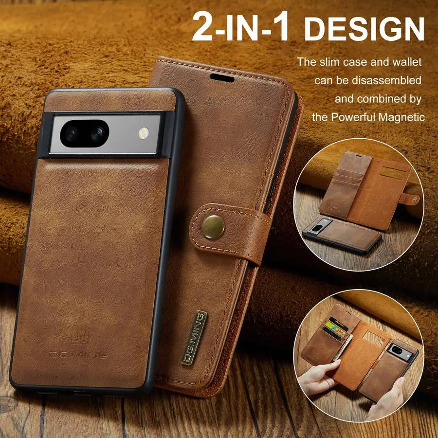 Detachable Magnetic Leather Wallet Case for Google Pixel Series - Odin case