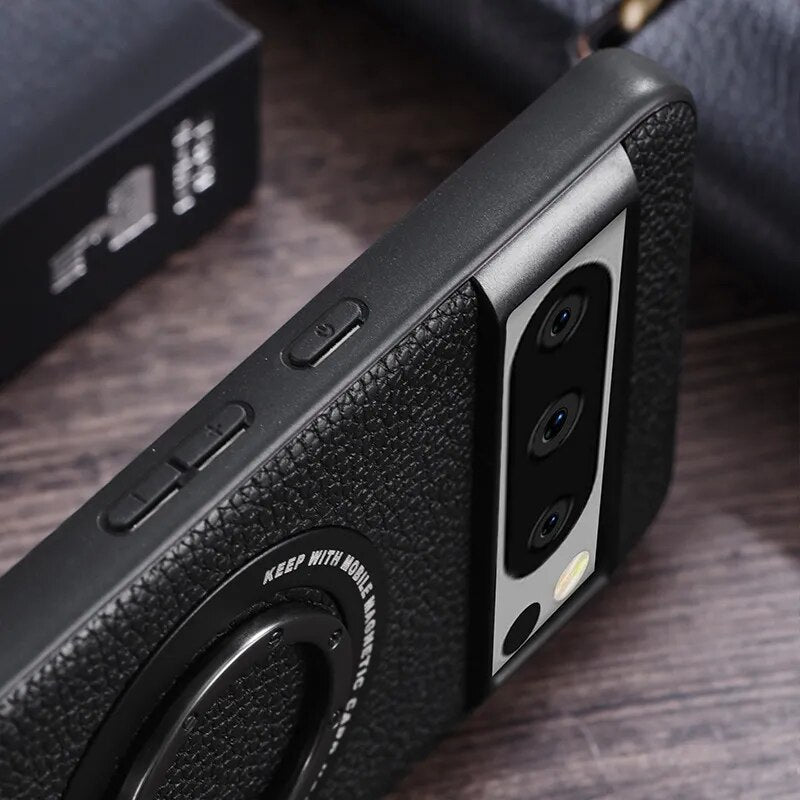 Magnetic Leather Case with Bracket for Google Pixel 8 Series - Odin case