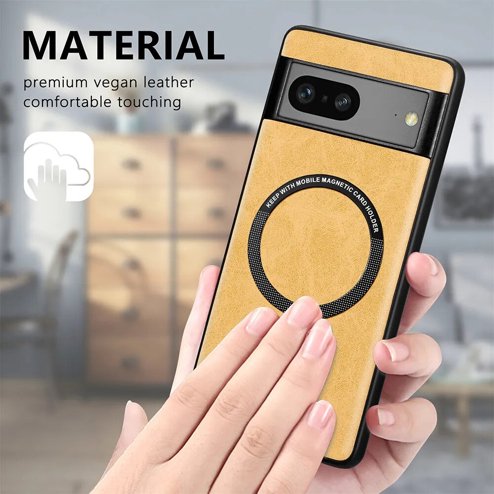 Magnetic Leather Wireless Charging Case For Google Pixel 8 Series - Odin case