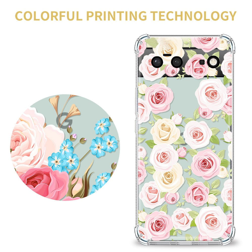 Flower Leaf Transparent Phone Case for Google Pixel 7 Pro - Odin case
