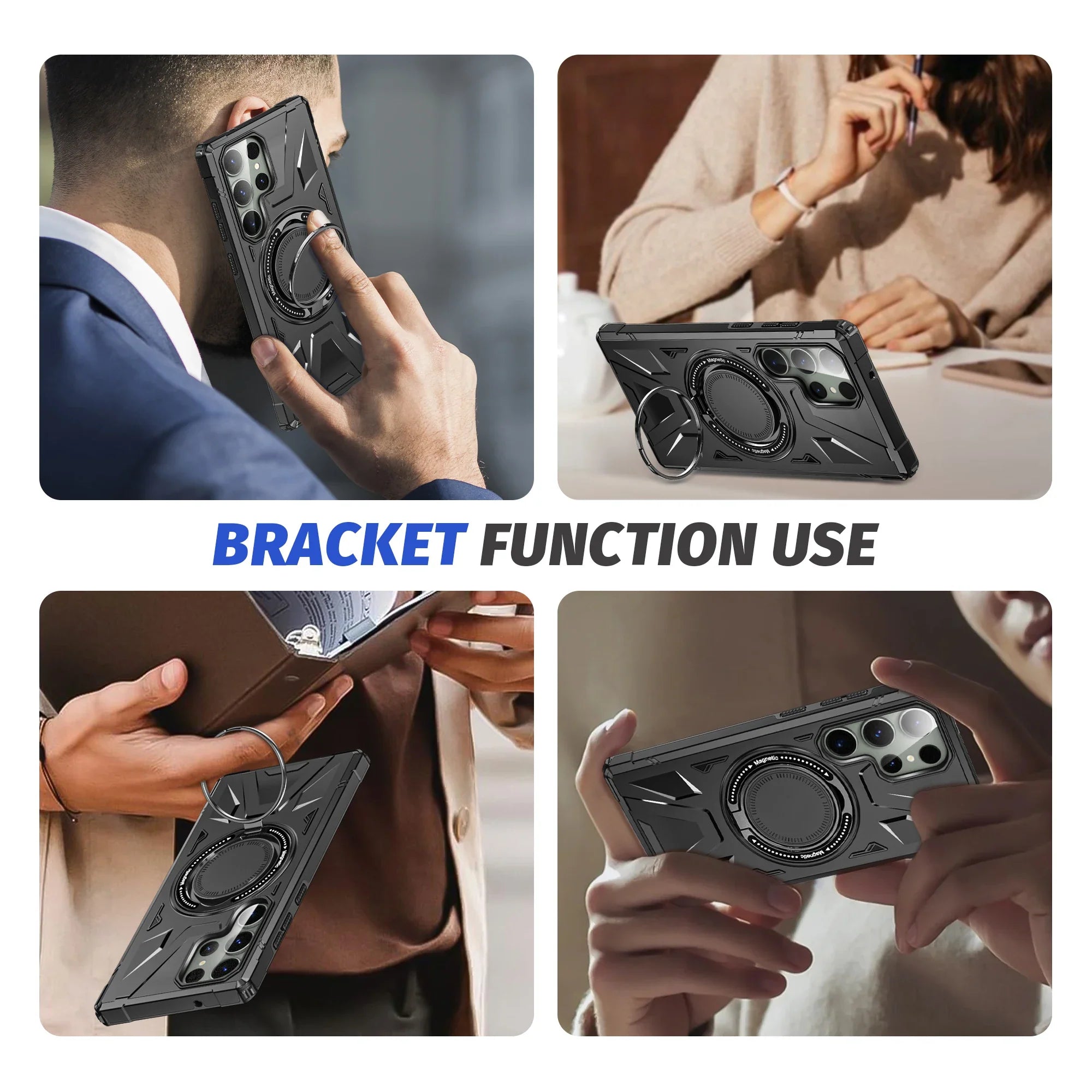 Shockproof Magnetic S24 Ultra Case With Ring Bracket - Odin case