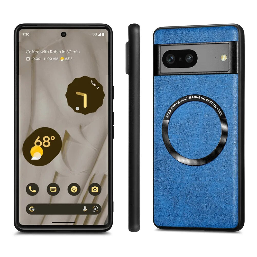 Magnetic Leather Wireless Charging Case For Google Pixel 8 Series - Odin case