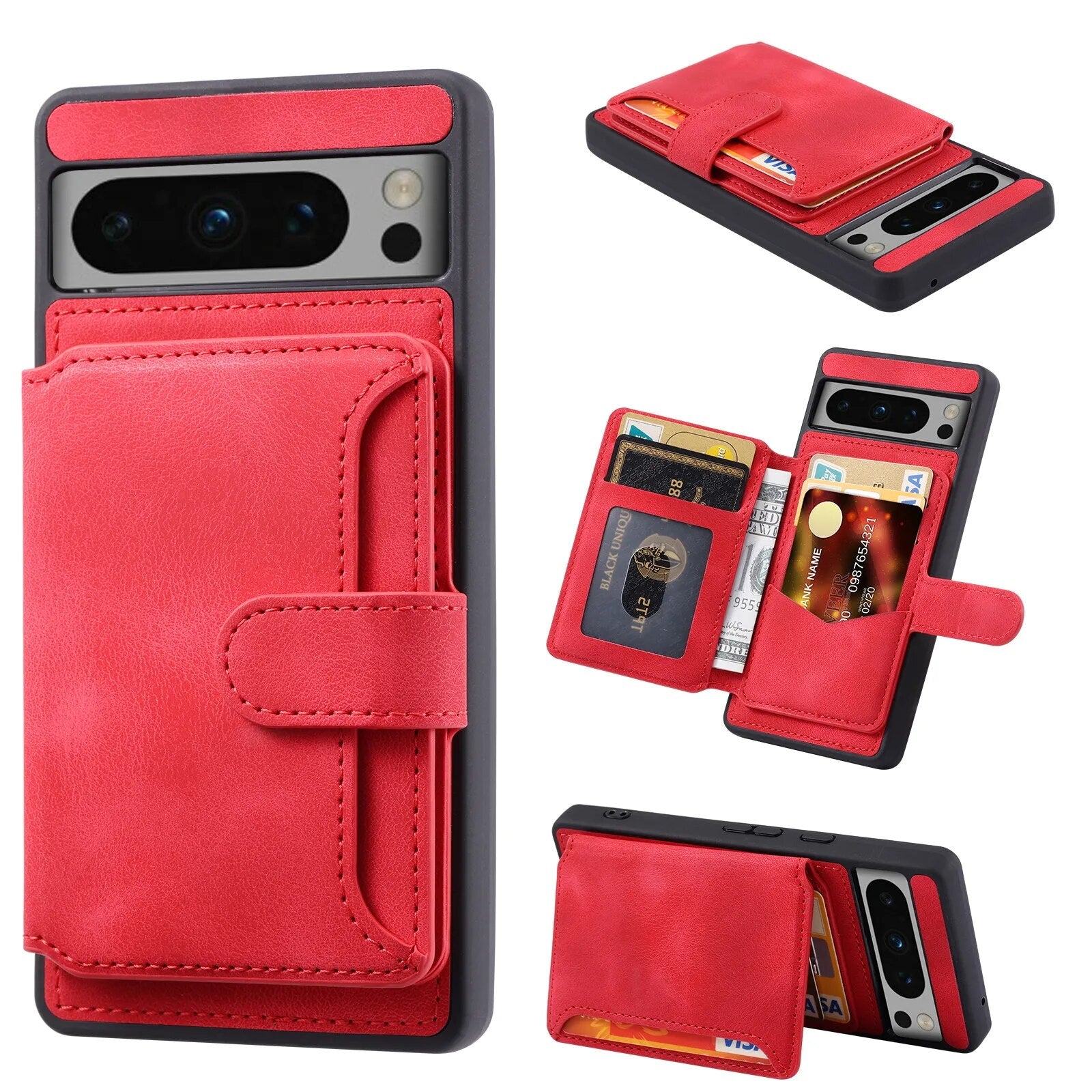 Shockproof Leather Wallet Case For Google Pixel 8 Series - Odin case
