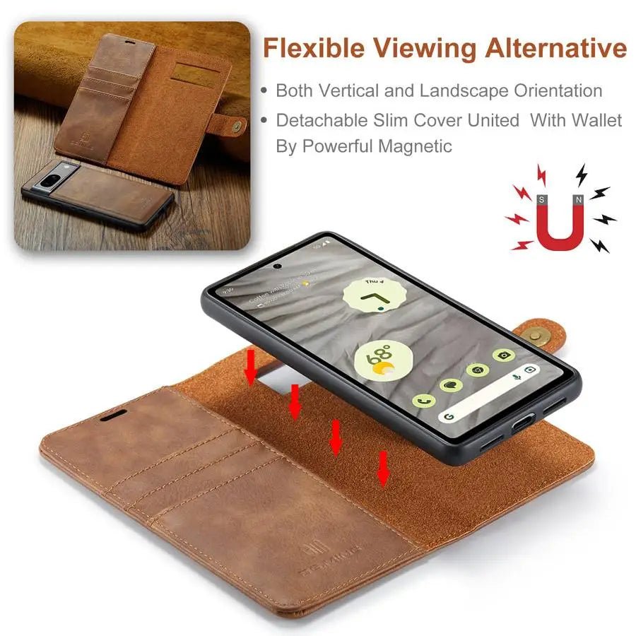 Detachable Magnetic Leather Wallet Case for Google Pixel Series - Odin case
