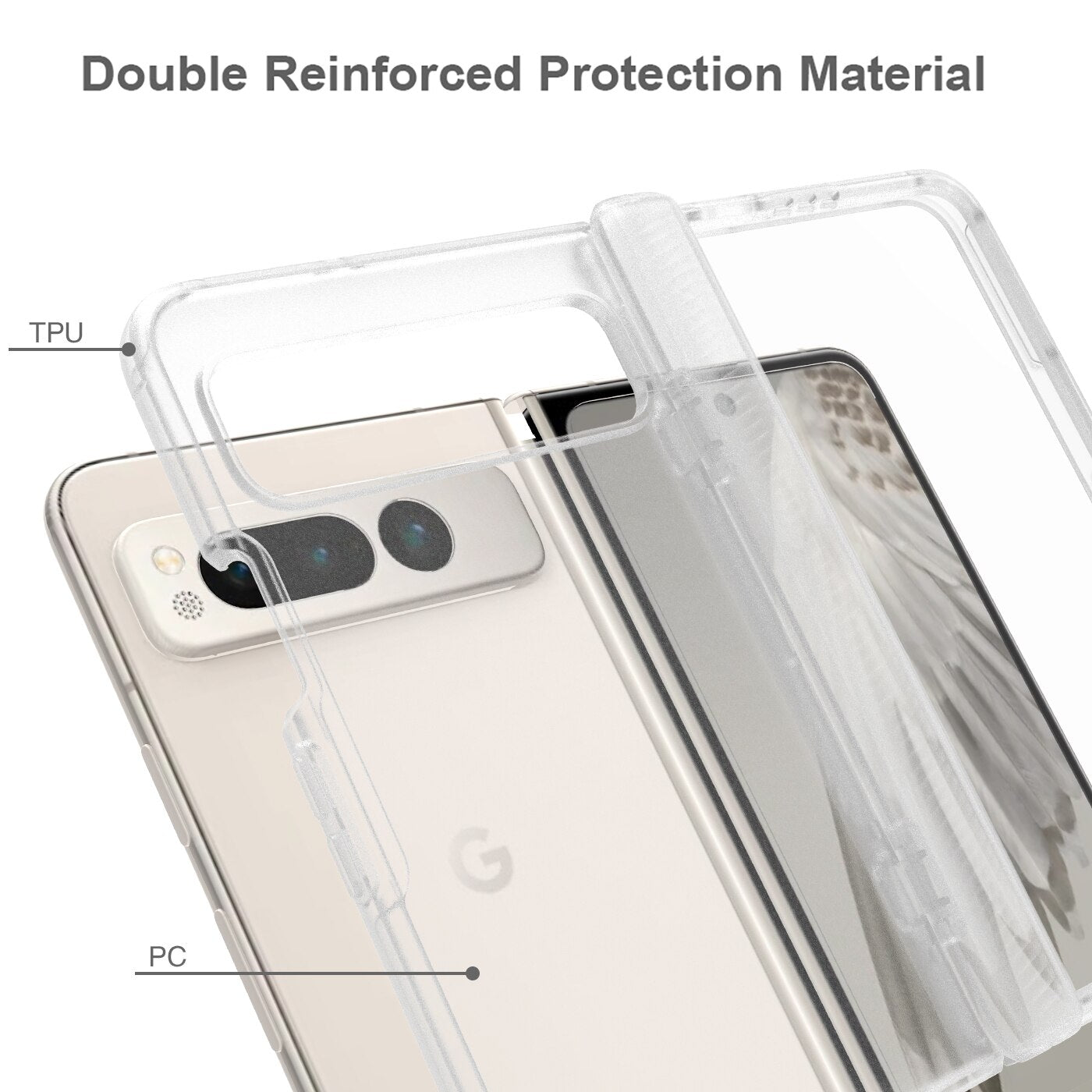 Google Pixel Fold Clear Case With Screen Fold Shell - Odin case