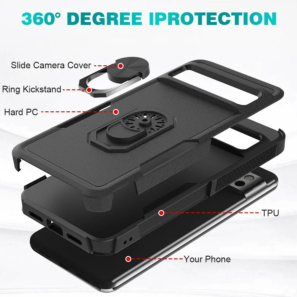 Armor Shockproof Case with Ring Holder For Google Pixel 8 Series - Odin case