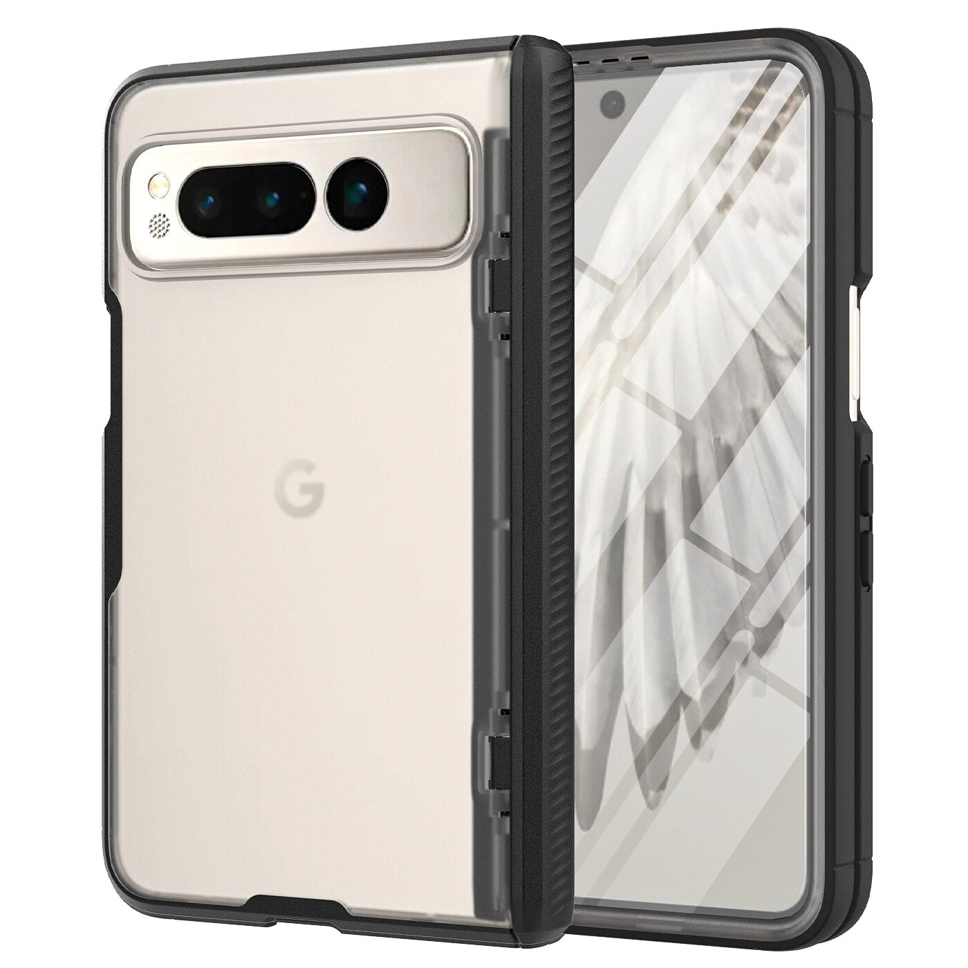 Google Pixel Fold Clear Case With Screen Fold Shell - Odin case