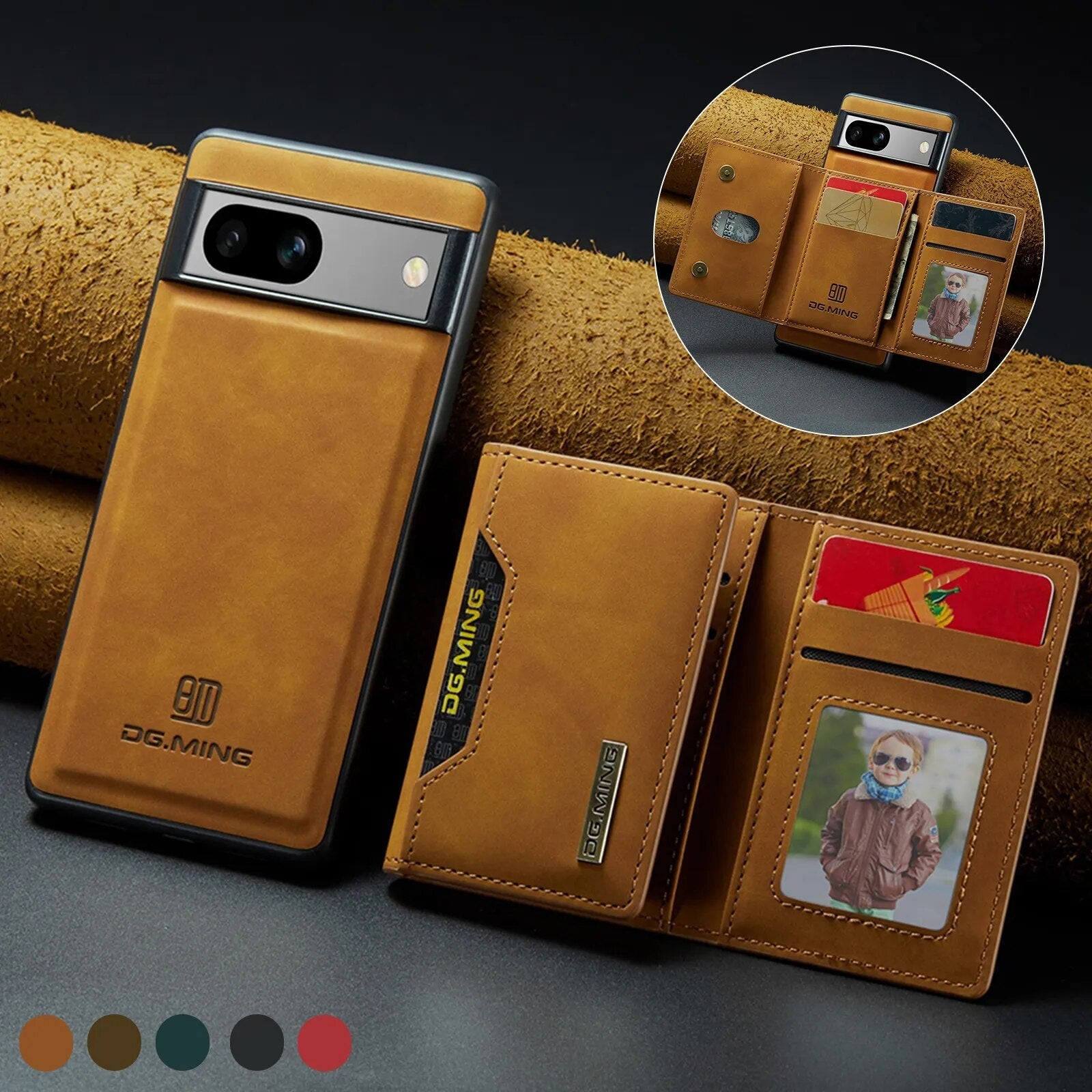 Detachable Magnetic Wallet Cards Solt Leather Case for Google Pixel 8 Series - Odin case