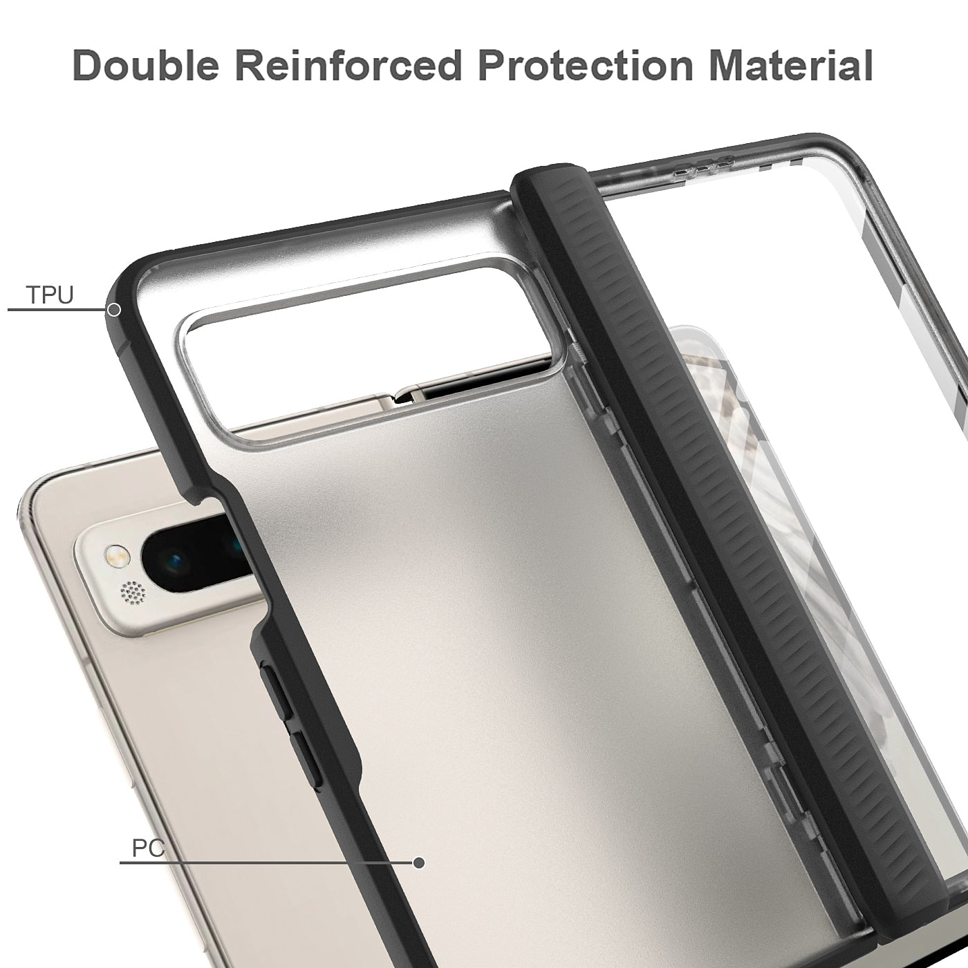 Google Pixel Fold Clear Case With Screen Fold Shell - Odin case