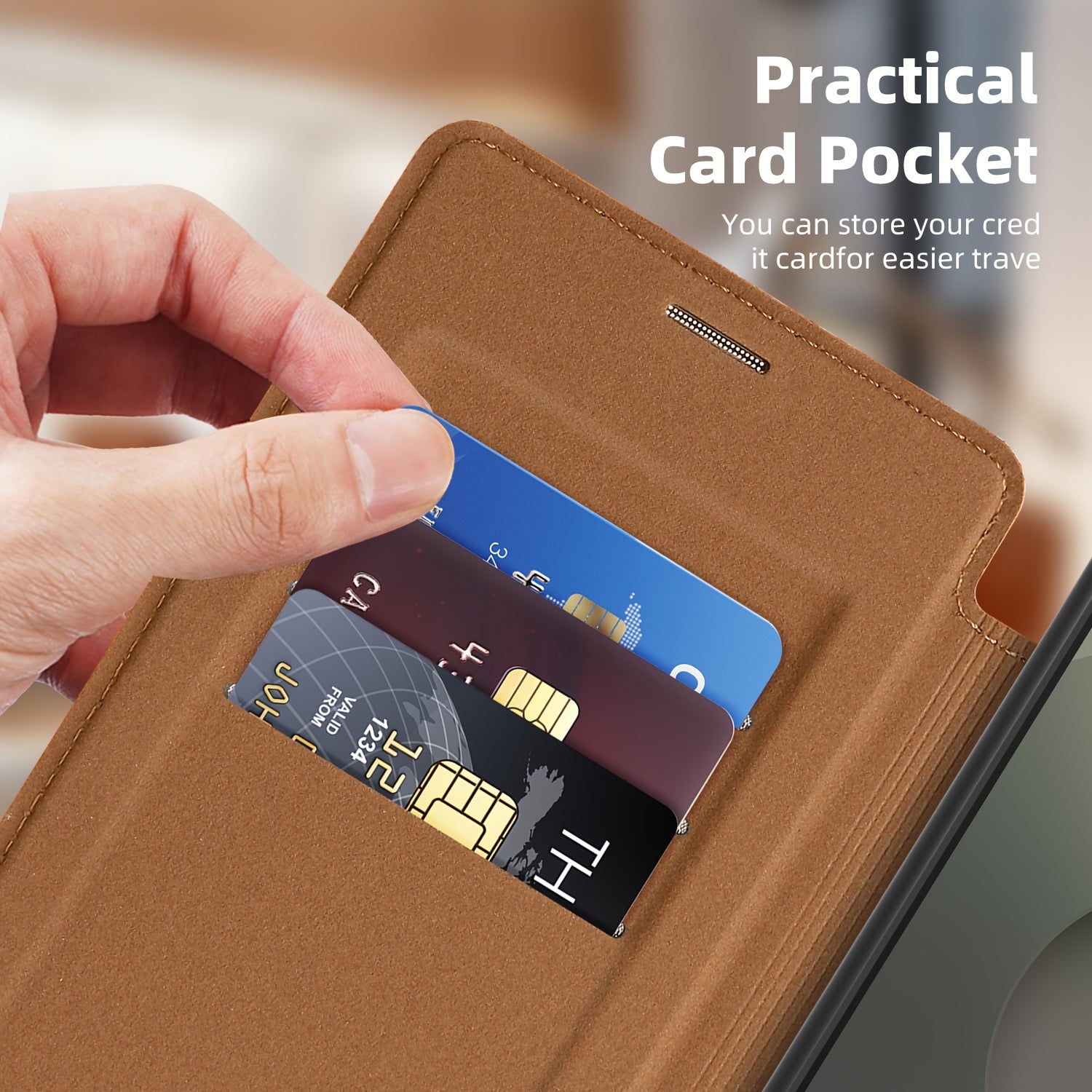 Magnetic Flip Card Holder Case for Galaxy S Series