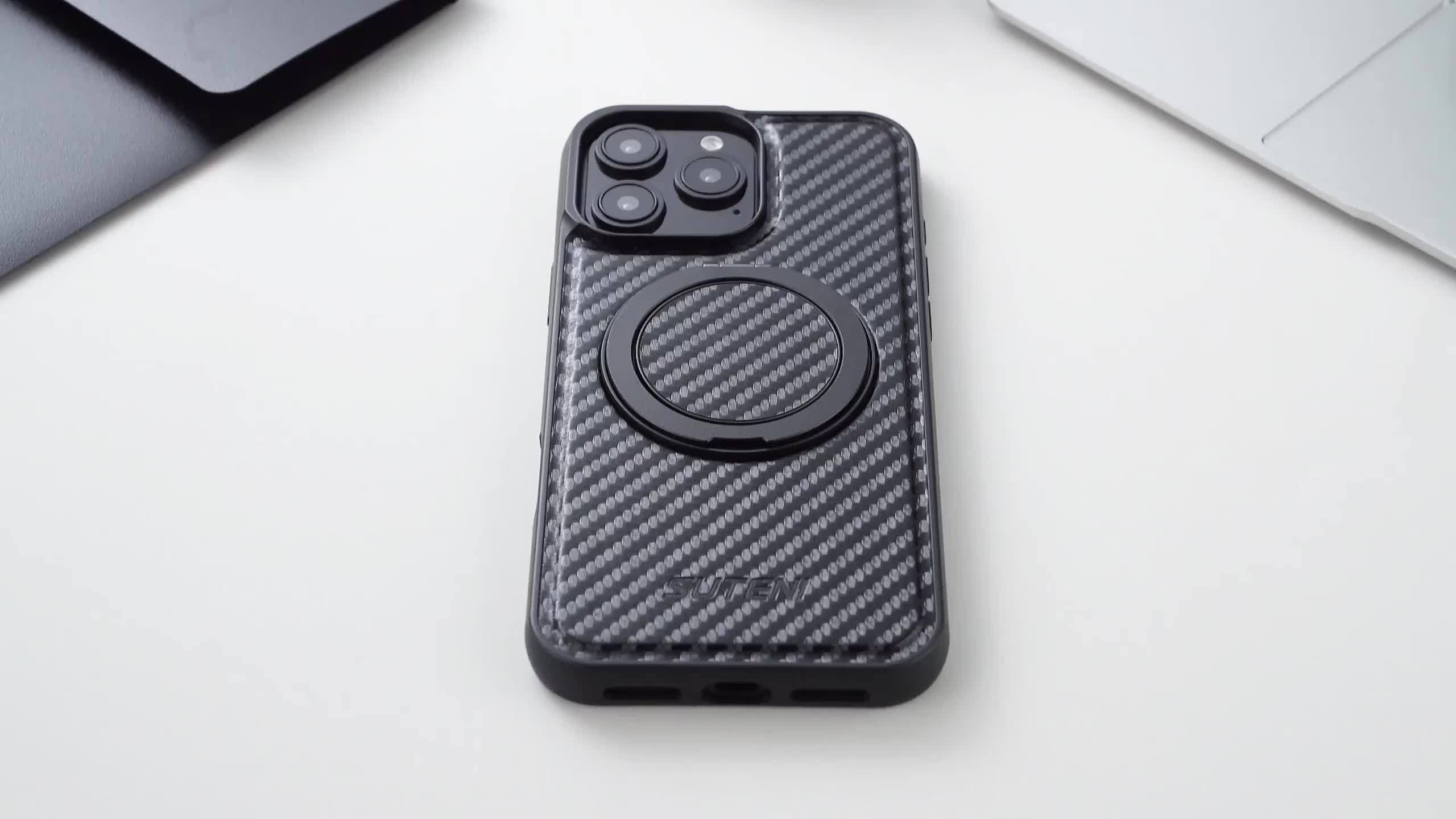 MagSafe-Ready Carbon Fiber Leather Case For Galaxy S Series