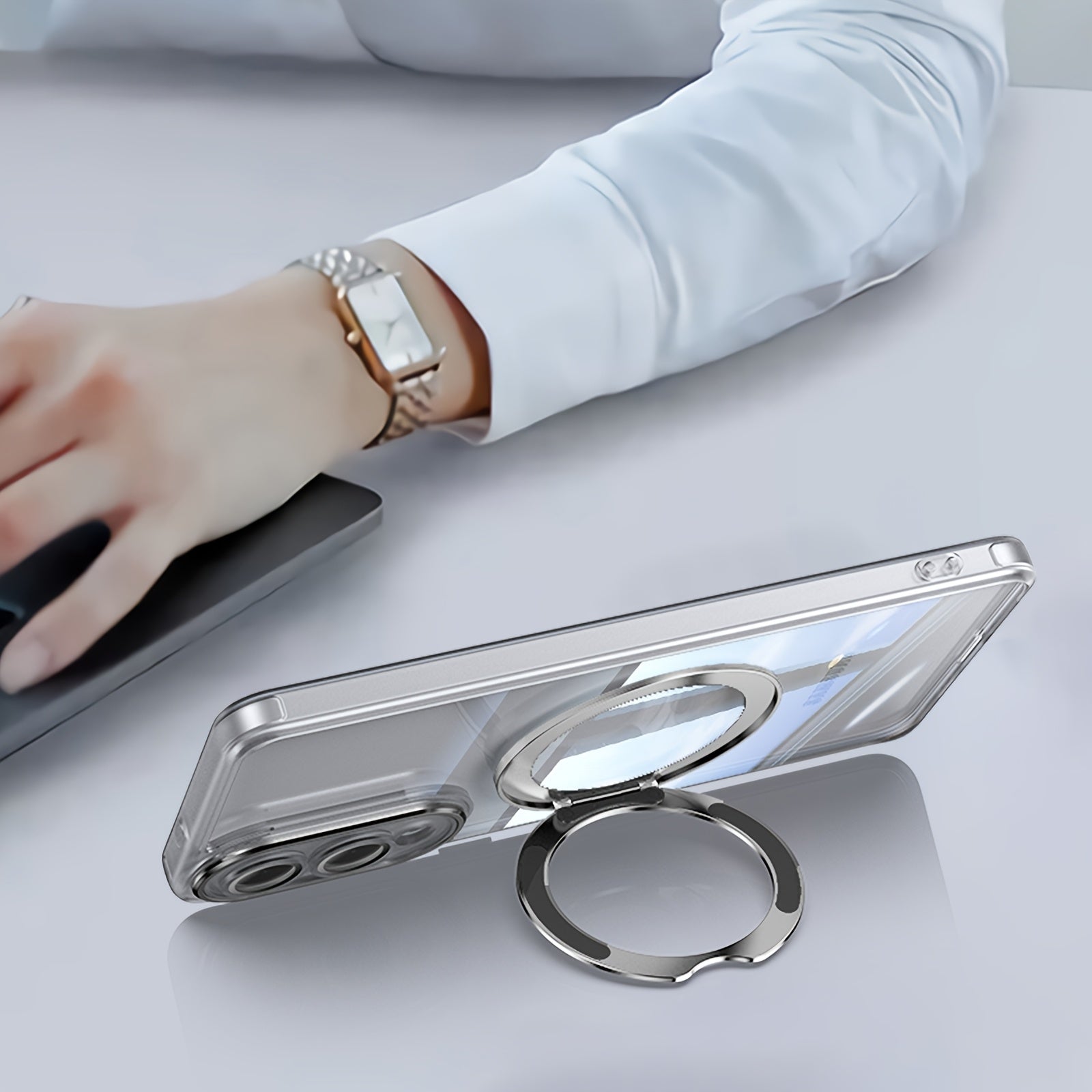 MagSafe360 Edge – Transparent Magnetic Ring Stand Case for Samsung Galaxy S Series