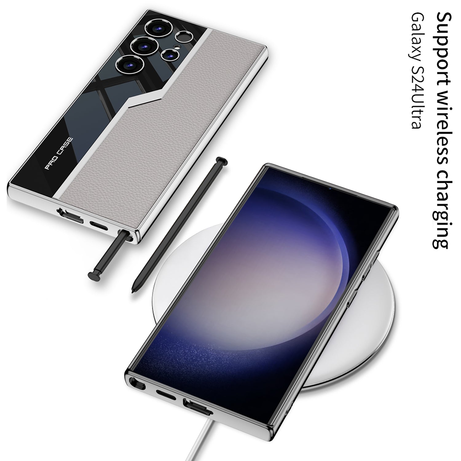 Samsung Galaxy S Ultra Leather Case – Electroplated Matte Back Cover