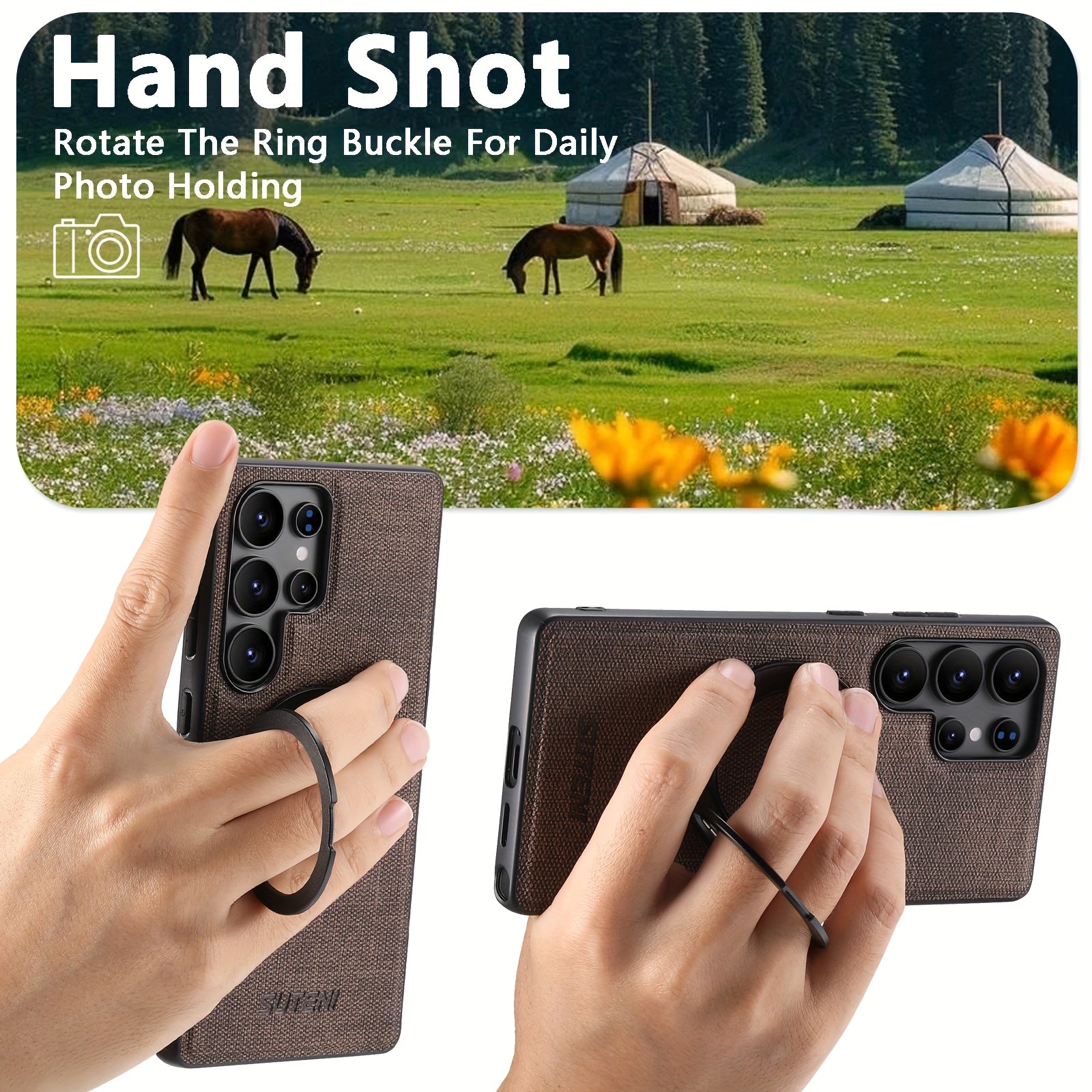 RingMag Leather Case For Samsung Galaxy S Series