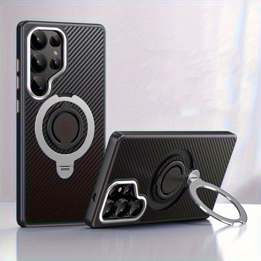 CarbonPivot Pro – Magnetic Carbon Fiber Ring Case for Galaxy S Series