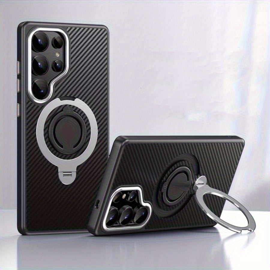 CarbonPivot Pro – Magnetic Carbon Fiber Ring Case for Galaxy S Series