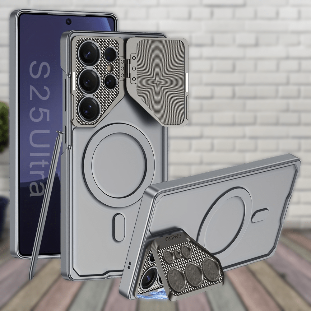 Magnetic Lens Cover Stand Case for Samsung Galaxy S25 Ultra