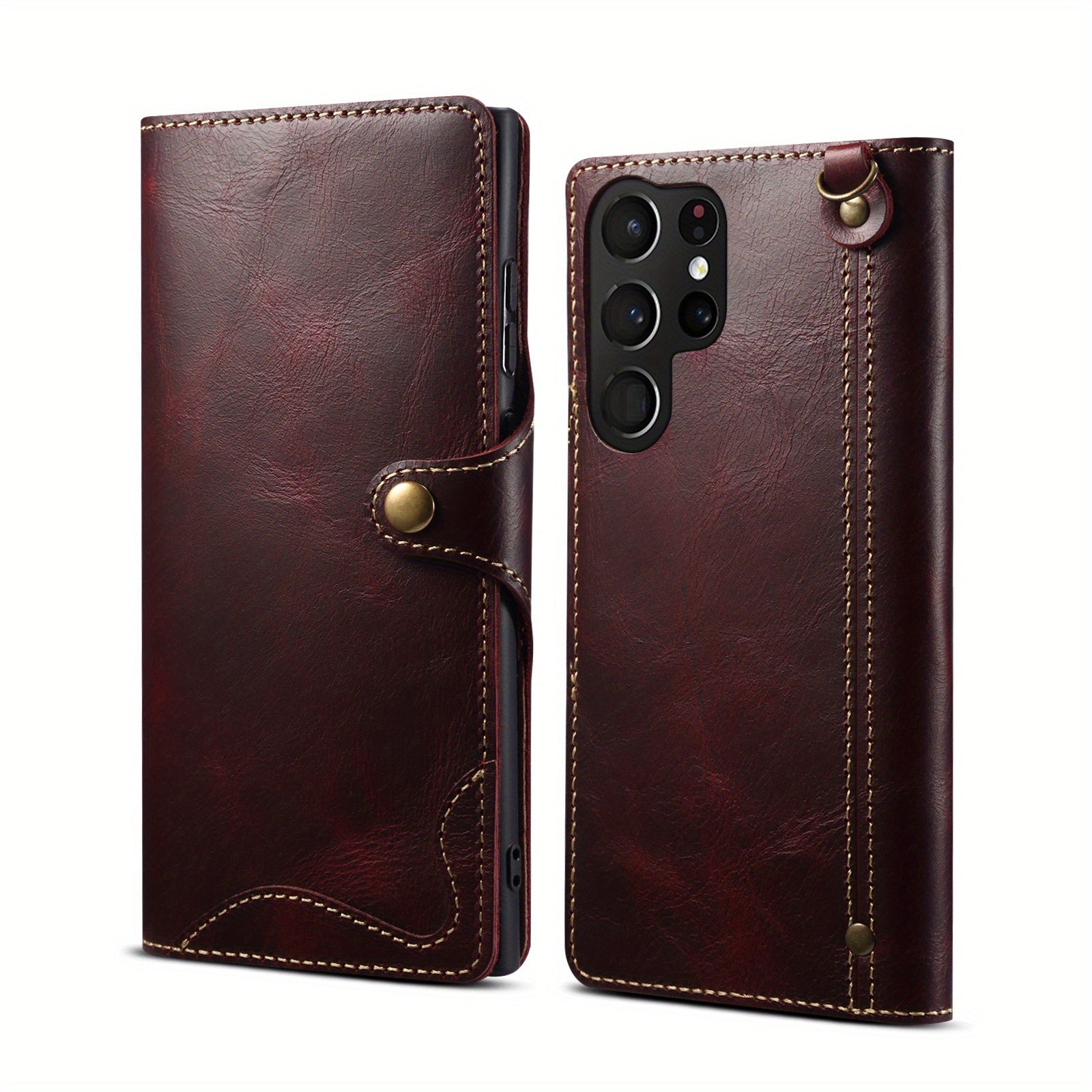 Denior Prestige – Oil-Wax Leather Wallet Case for Galaxy S Series