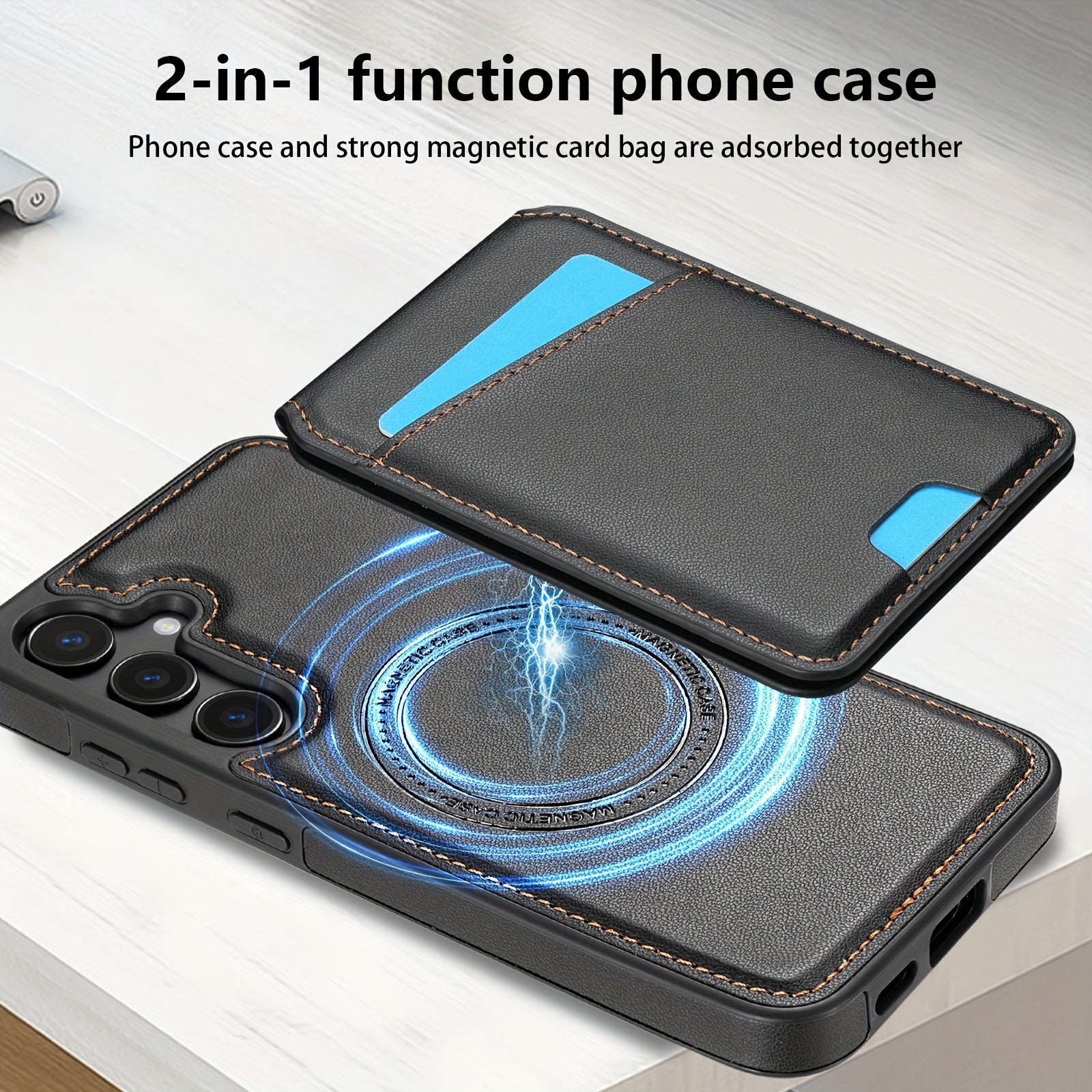 2-in-1 Magnetic Wallet Case with RFID Protection for Samsung Galaxy S Series