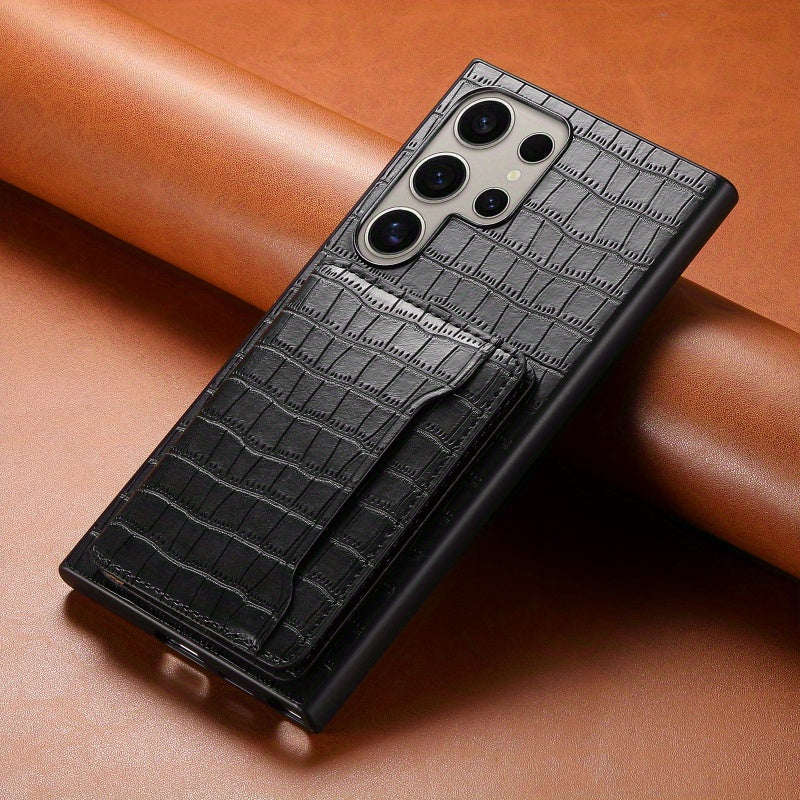 CrocElite Pro – Crocodile Texture Card Holder Case for Galaxy S Ultra Series
