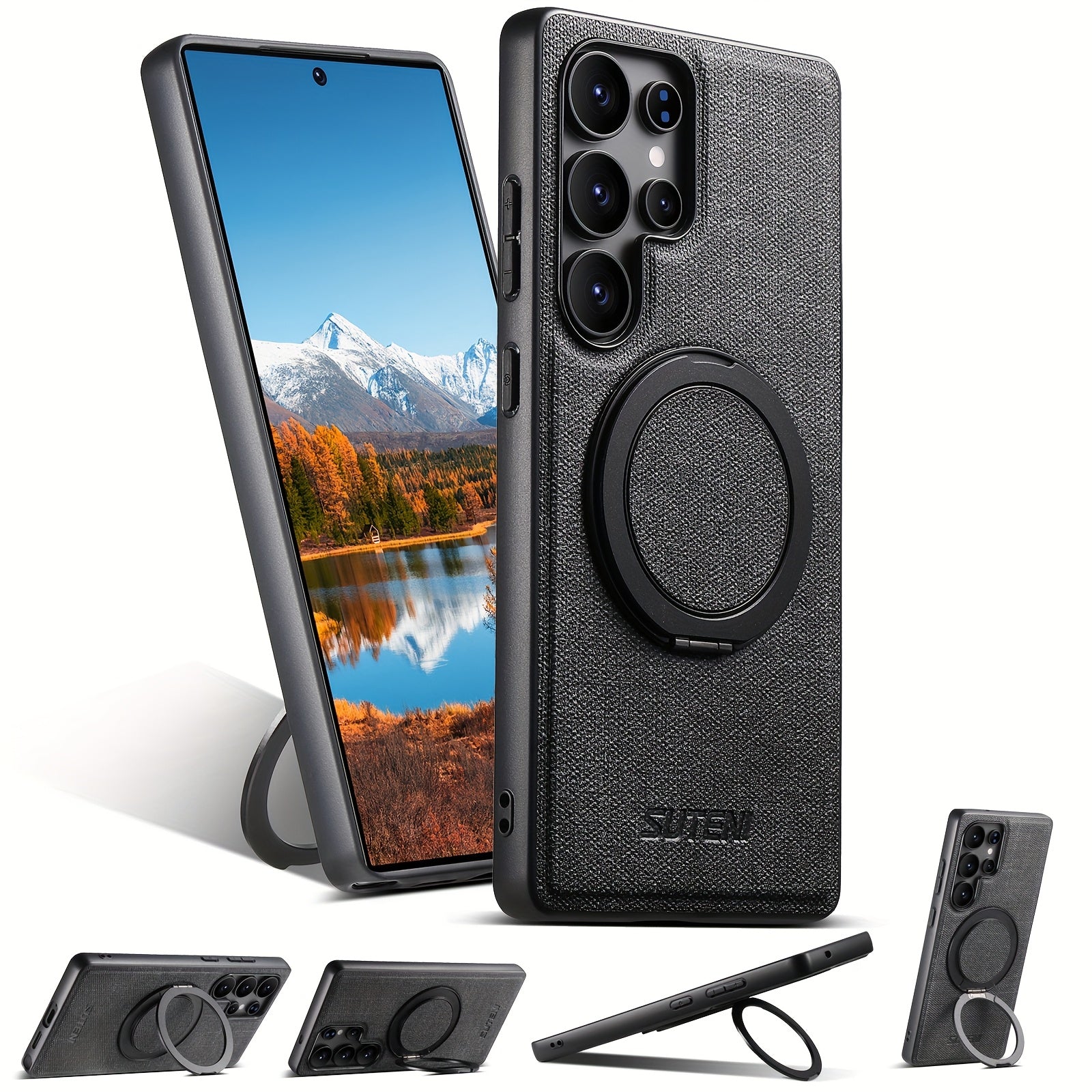 RingMag Leather Case For Samsung Galaxy S Series