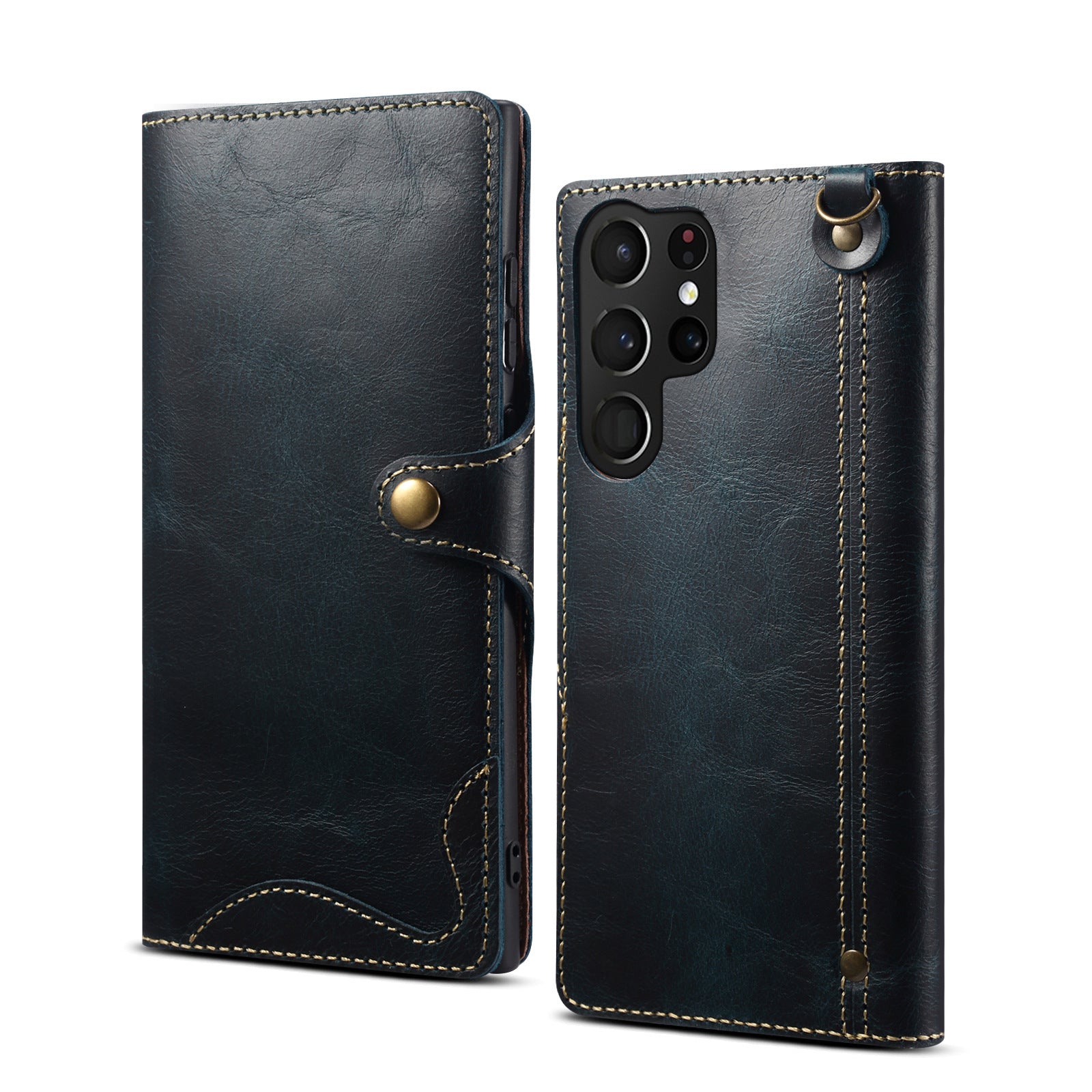 Denior Prestige – Oil-Wax Leather Wallet Case for Galaxy S Series