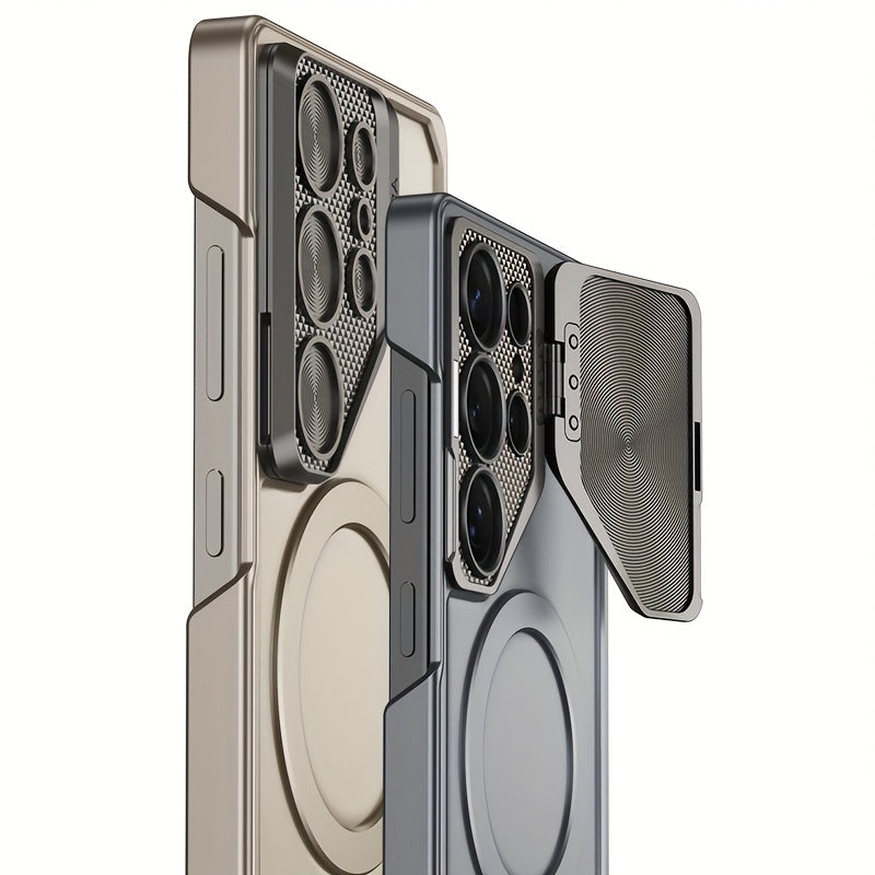 Magnetic Lens Cover Stand Case for Samsung Galaxy S25 Ultra