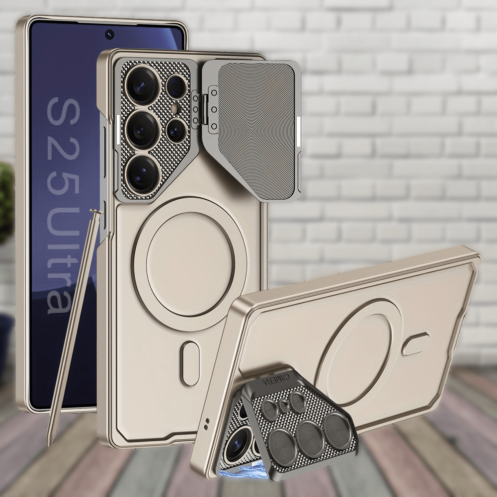Magnetic Lens Cover Stand Case for Samsung Galaxy S25 Ultra