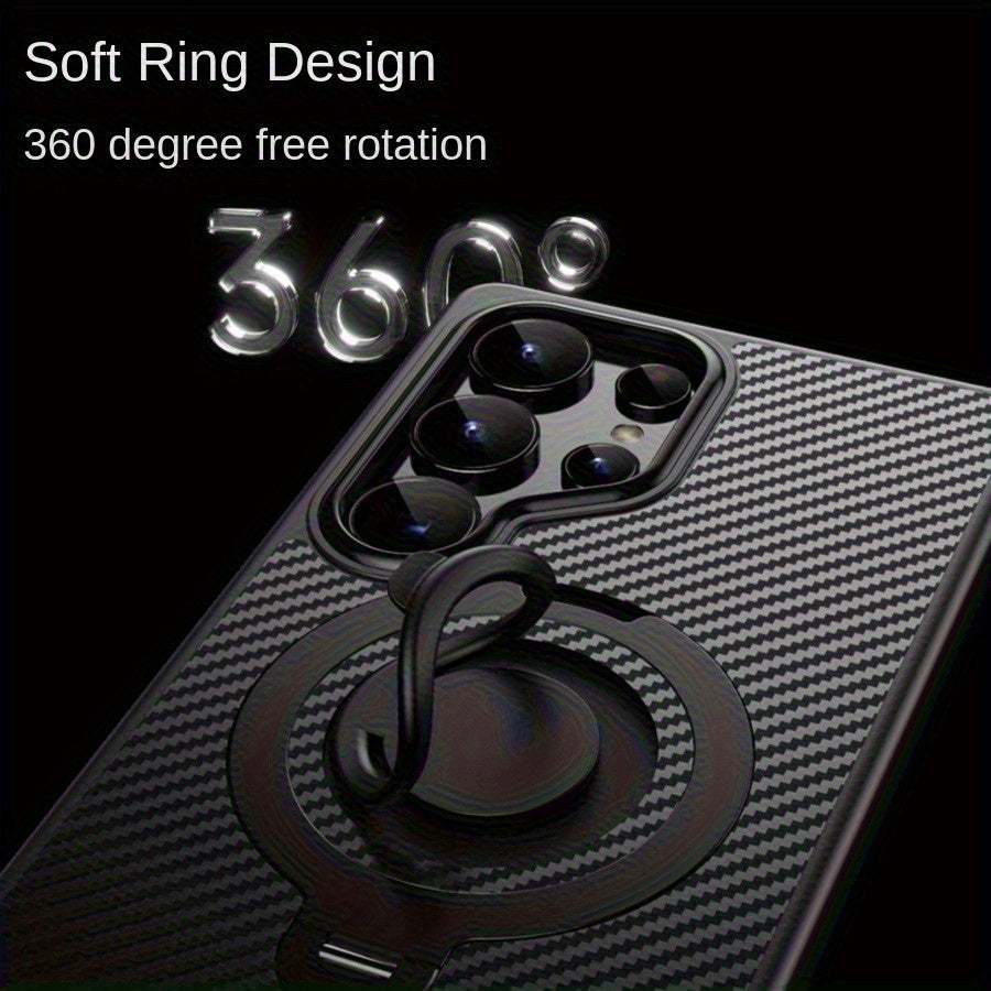 CarbonPivot Pro – Magnetic Carbon Fiber Ring Case for Galaxy S Series