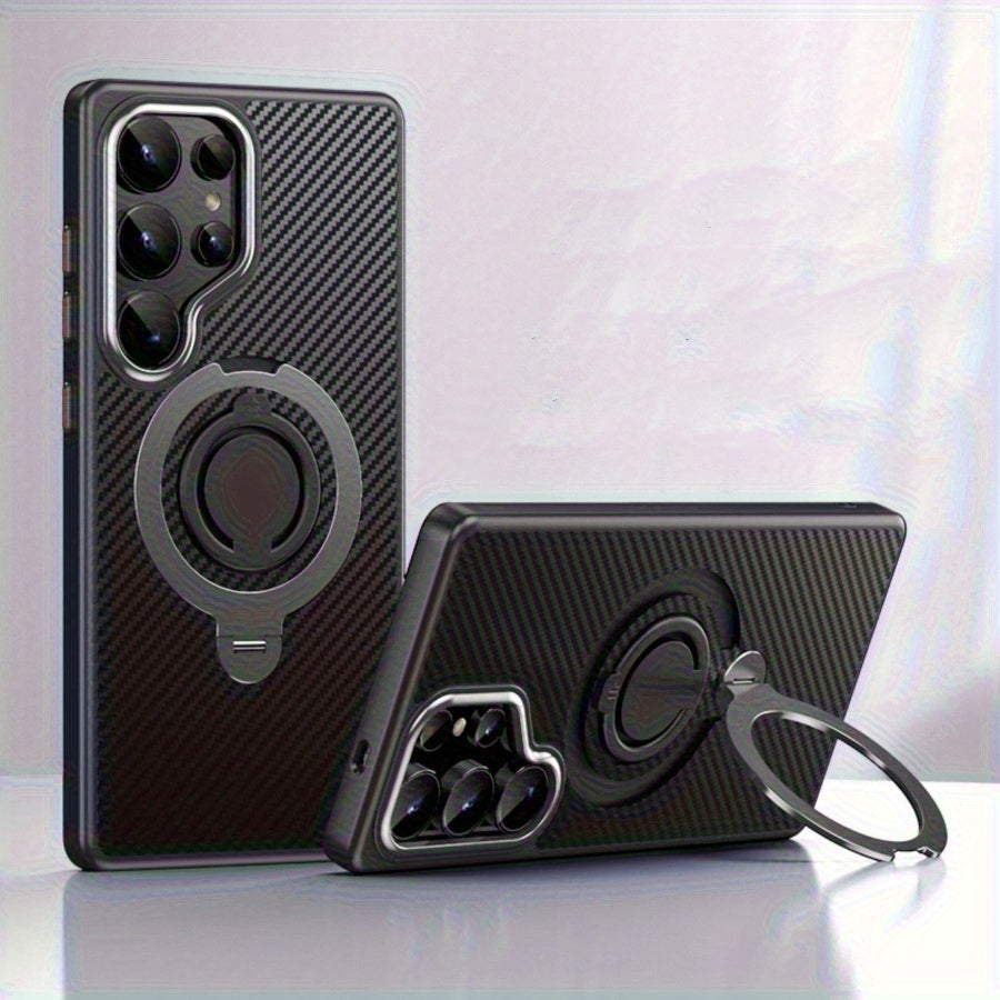 CarbonPivot Pro – Magnetic Carbon Fiber Ring Case for Galaxy S Series