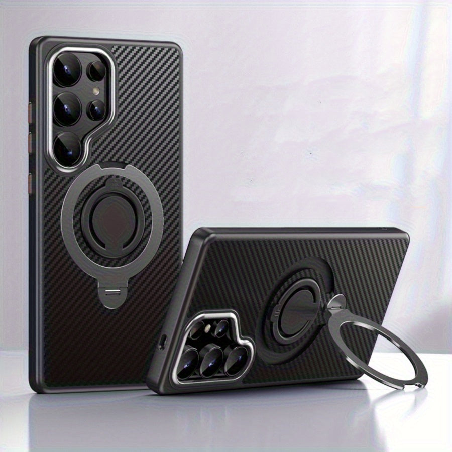 CarbonPivot Pro – Magnetic Carbon Fiber Ring Case for Galaxy S Series
