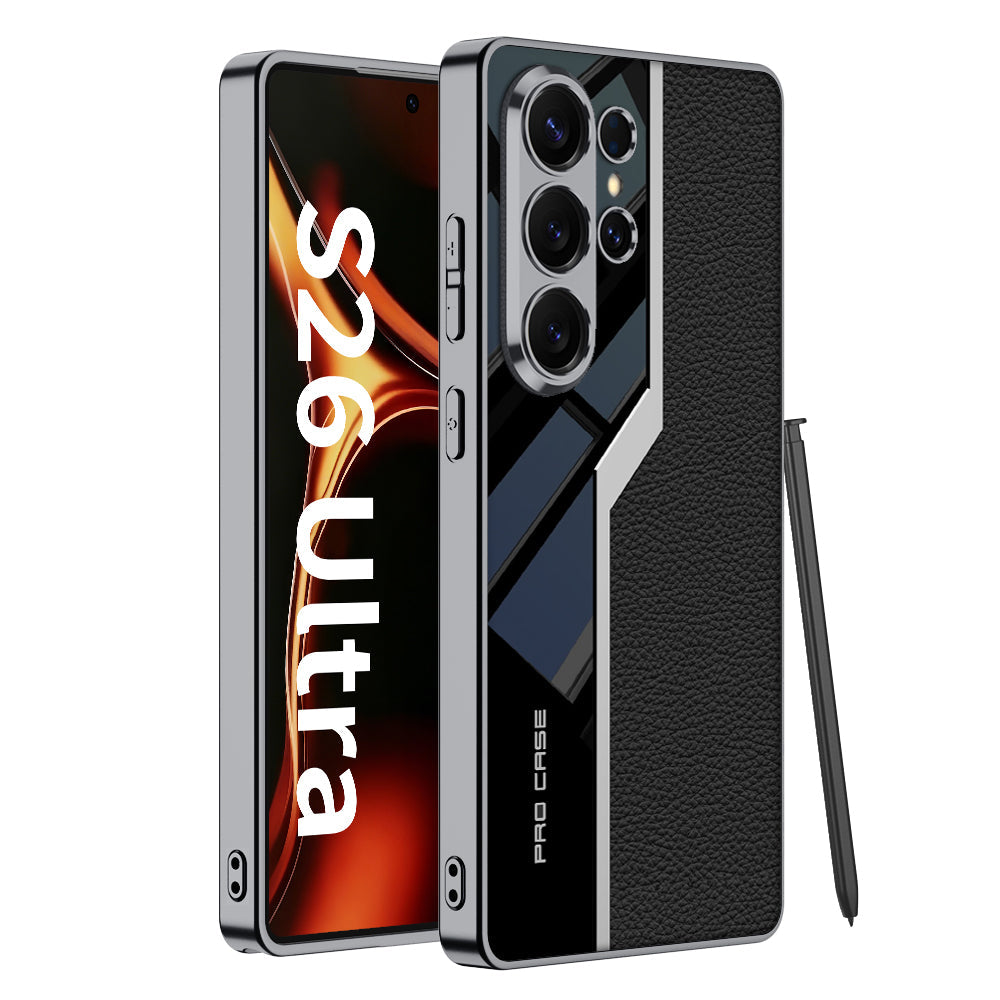 Samsung Galaxy S Ultra Leather Case – Electroplated Matte Back Cover