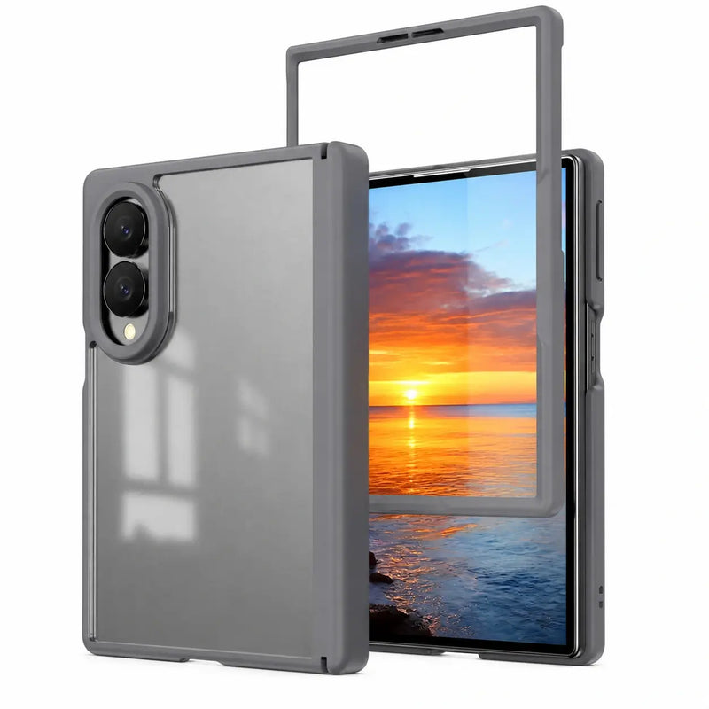 Slim Transparent ArmorGuard Full Cover Case for Samsung Galaxy Z Fold 8 in Gray