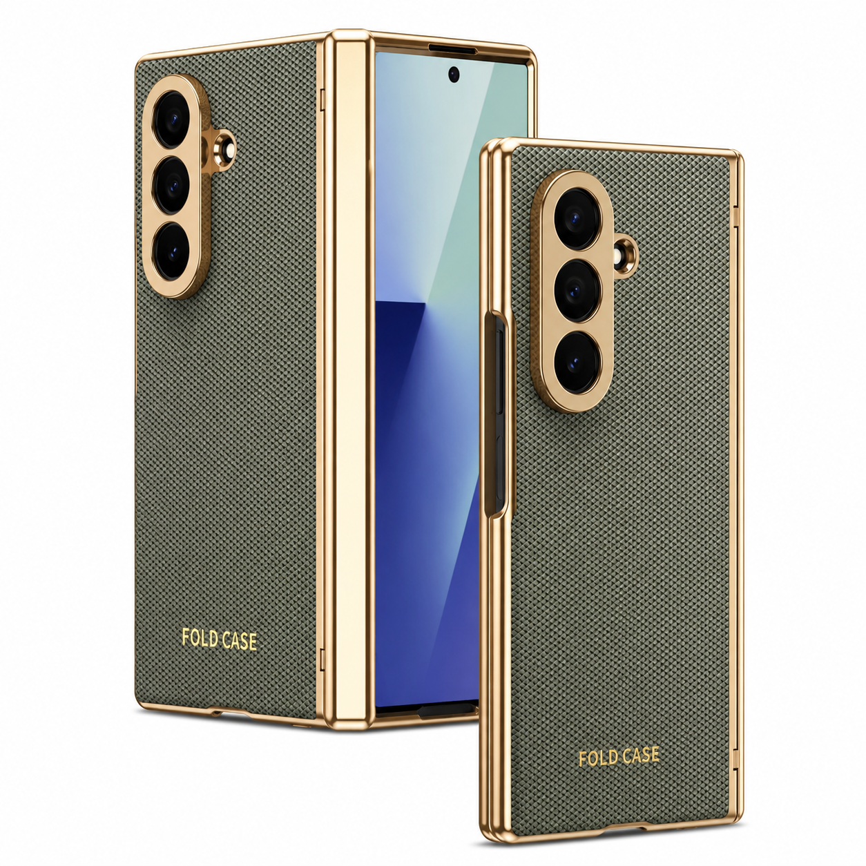 Luxury Leather Armor Case with Hinge & Screen Protection for Samsung Galaxy Z Fold 8