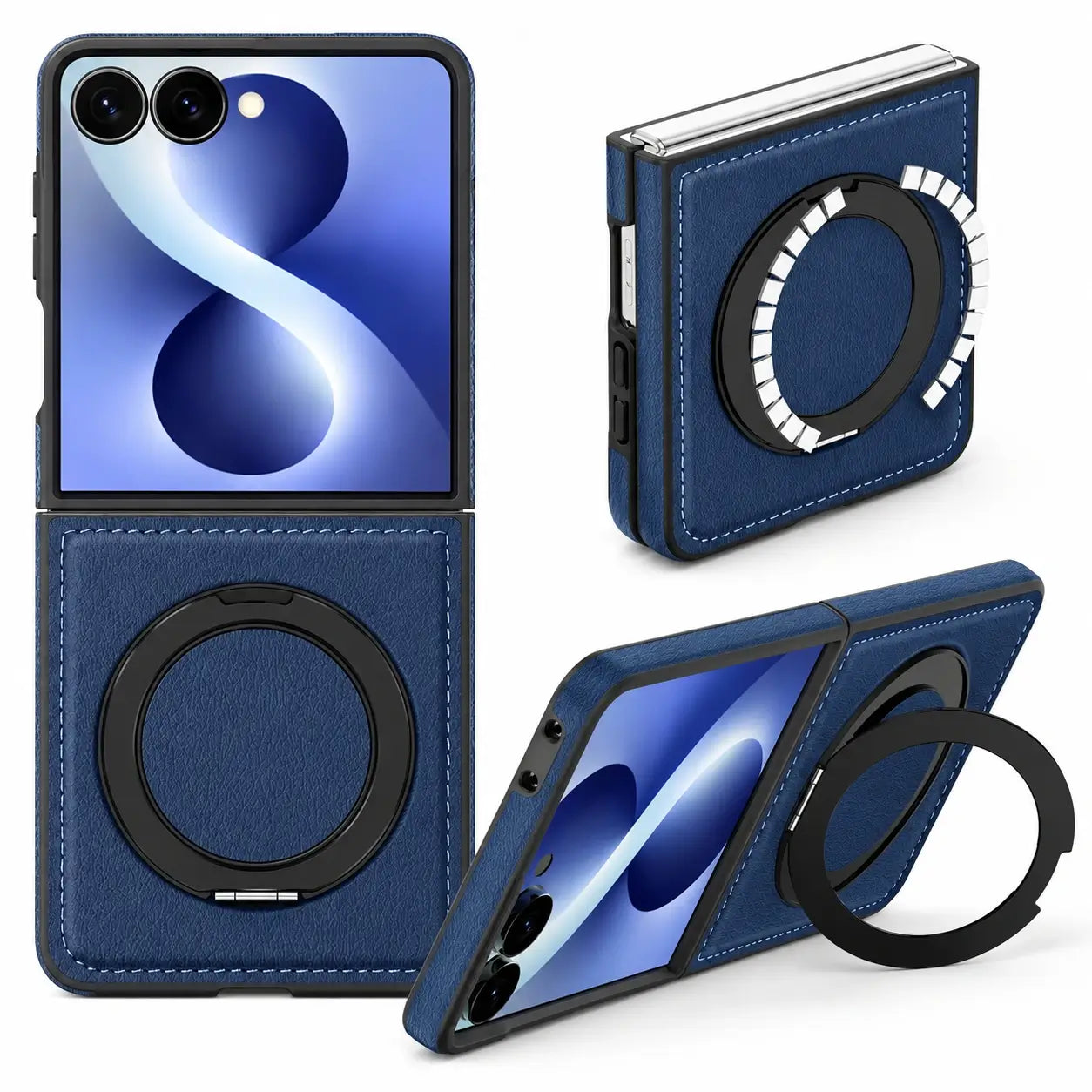 Samsung Galaxy Z Flip 8 Leather MagSafe Kickstand Case