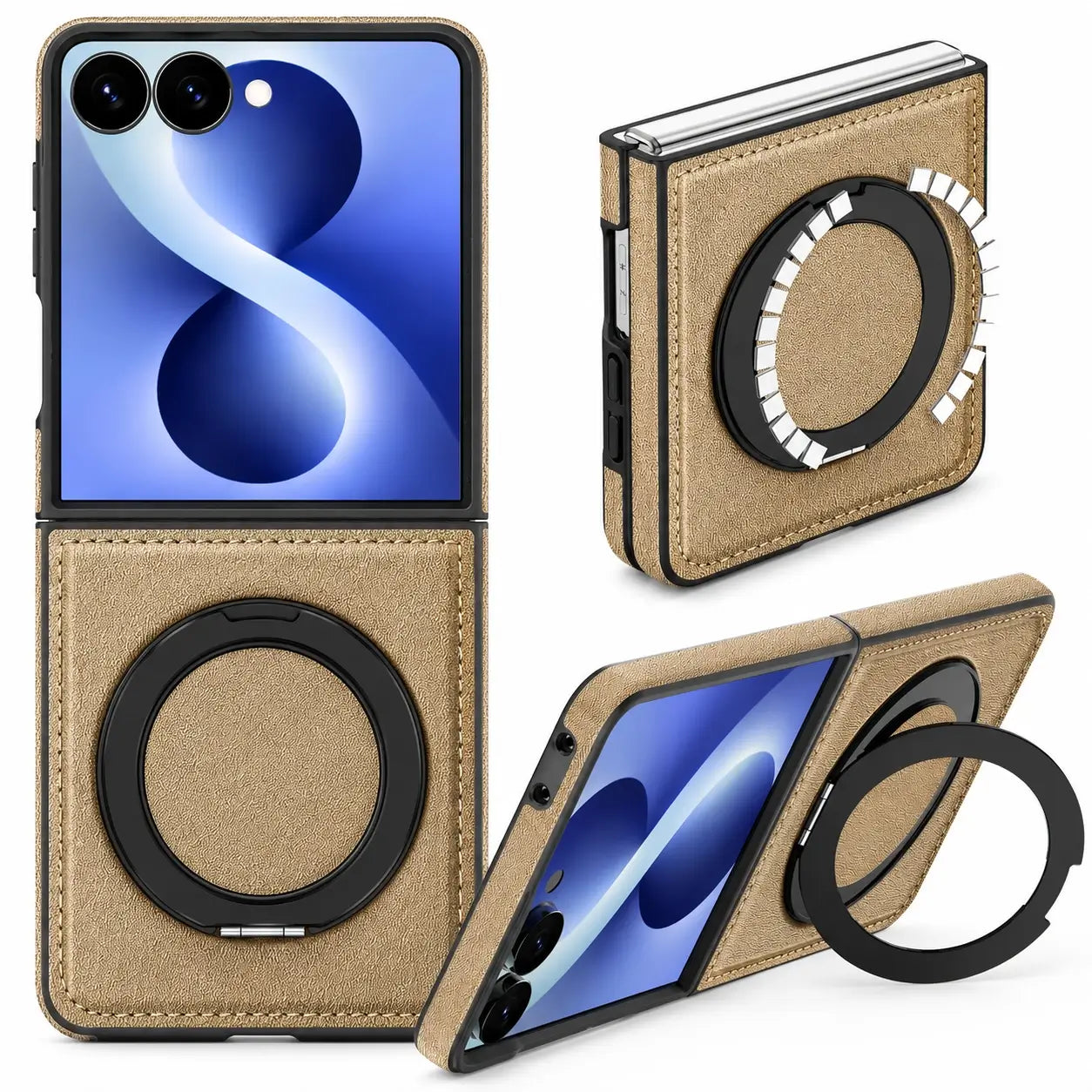 Samsung Galaxy Z Flip 8 Leather MagSafe Kickstand Case