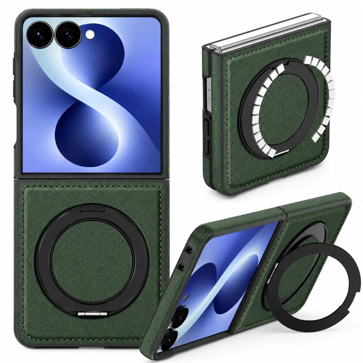 Samsung Galaxy Z Flip 8 Leather MagSafe Kickstand Case
