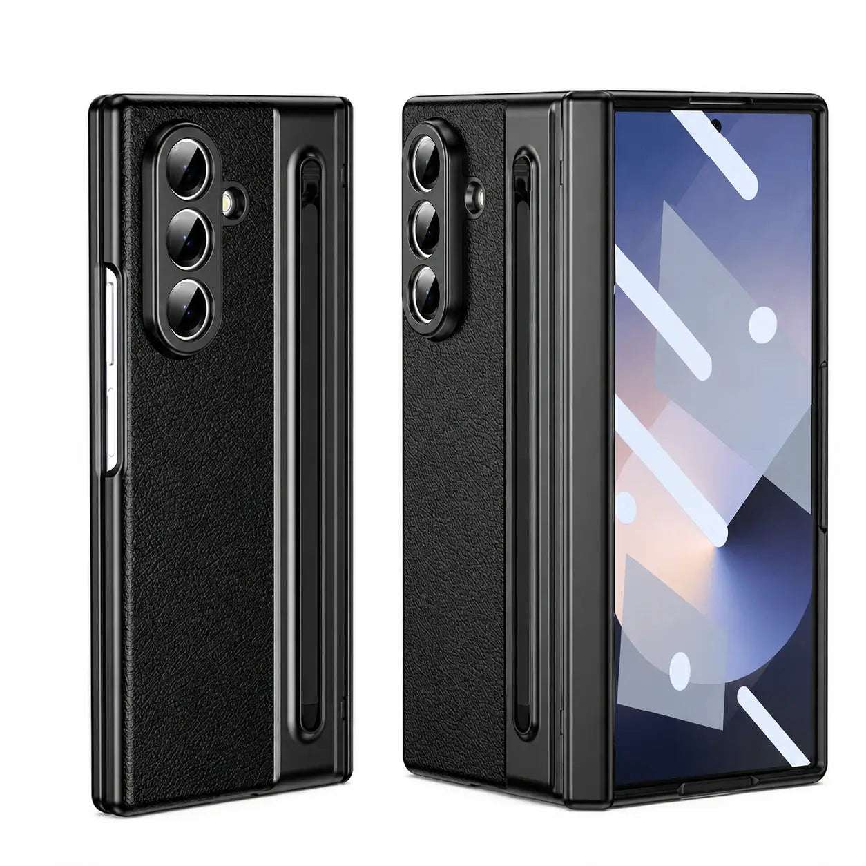 Slim Leather Stylus Shield Case with Screen Protection for Samsung Galaxy Z Fold 8 Ultra