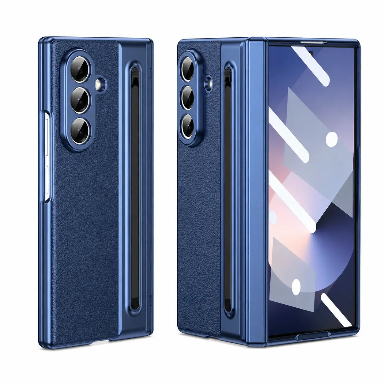 Slim Leather Stylus Shield Case with Screen Protection for Samsung Galaxy Z Fold 8 Ultra