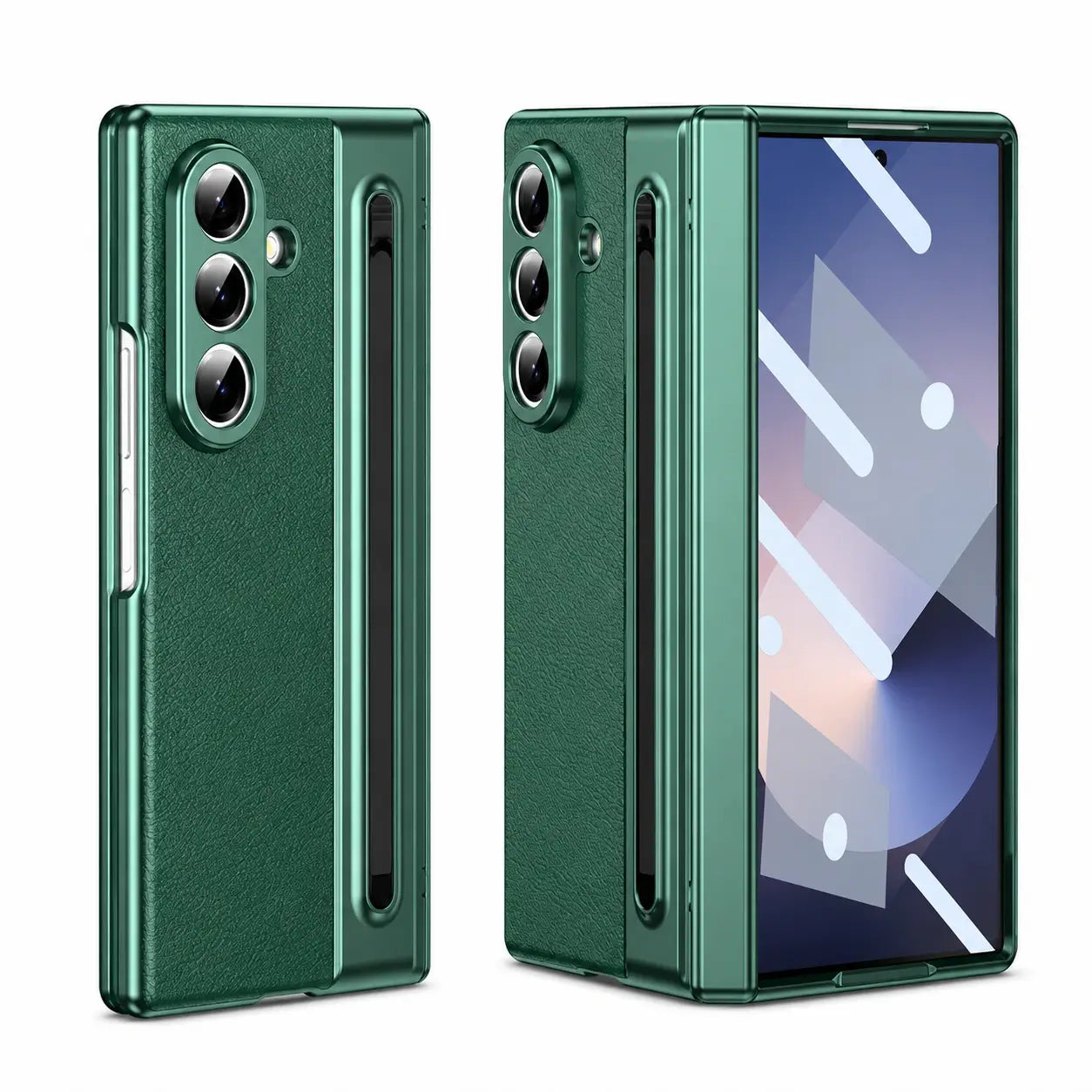 Slim Leather Stylus Shield Case with Screen Protection for Samsung Galaxy Z Fold 8 Ultra