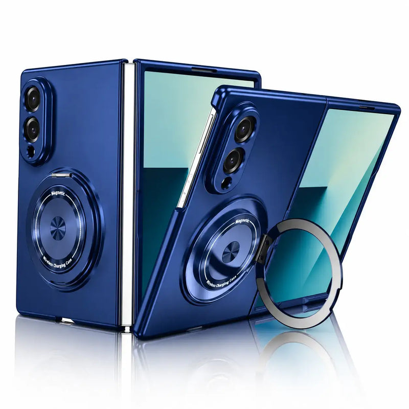 Magnetic Ring Stand MagSafe Case for Samsung Galaxy Z Fold 8 in Navy Blue